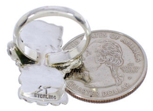 Turquoise Inlay Southwestern Ring Size 5-1/4 EX42852